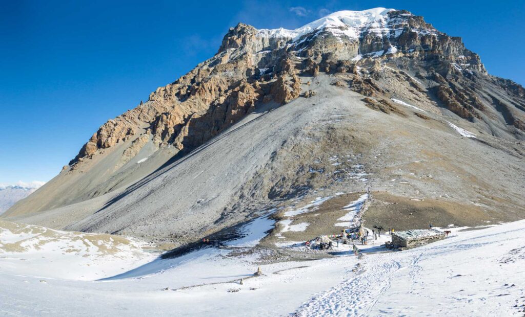 Beautiful view of Thorong La Pass from above